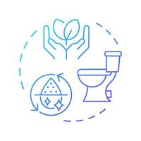 Onsite water reuse blue gradient concept icon. Wastewater processing and recycling. Liquid treatment process. Round shape line illustration. Abstract idea. Graphic design. Easy to use in booklet vector