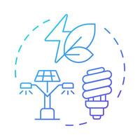 Use LED light blue gradient concept icon. Reduce electricity consumption with modern technology. Energy saving tip. Round shape line illustration. Abstract idea. Graphic design. Easy to use in booklet vector