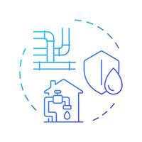 Water security blue gradient concept icon. Additional source for shortages. Benefit of liquid recycling. Round shape line illustration. Abstract idea. Graphic design. Easy to use in booklet vector