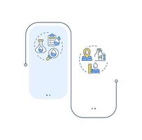 Water quantity and quality nexus rectangle infographic . Liquid consumption. Eco friendly. Data visualization with 2 steps. Editable rectangular options chart vector