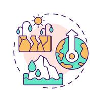 Climate change multi color concept icon. Biodiversity decline cause. Habitat destruction. Ecosystem imbalance. Round shape line illustration. Abstract idea. Graphic design. Easy to use in article vector