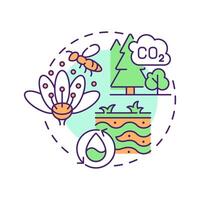 Regulating services multi color concept icon. Ecosystem service. Pollination, carbon sequestration. Round shape line illustration. Abstract idea. Graphic design. Easy to use in article vector