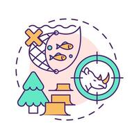 Overexploitation multi color concept icon. Biodiversity loss cause. Unsustainable use of natural resources. Round shape line illustration. Abstract idea. Graphic design. Easy to use in article vector