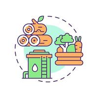 Provisioning service multi color concept icon. Ecosystem service. Natural resources like timber, water and crops. Round shape line illustration. Abstract idea. Graphic design. Easy to use in article vector