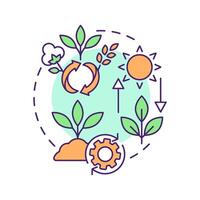 Supporting service multi color concept icon. Ecosystem service. Plant growth, sunlight and soil health. Round shape line illustration. Abstract idea. Graphic design. Easy to use in article vector