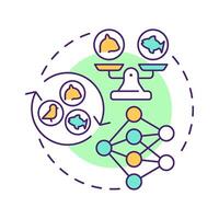 Food web multi color concept icon. Complex network of interconnected food chains. Ecological balance. Round shape line illustration. Abstract idea. Graphic design. Easy to use in article vector