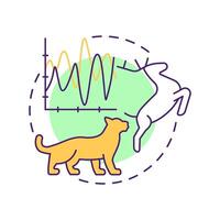 Predator-prey relationships multi color concept icon. Ecological balance. Species population graph. Round shape line illustration. Abstract idea. Graphic design. Easy to use in article vector