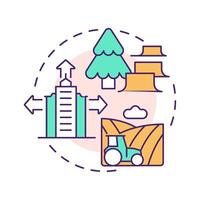 Habitat loss multi color concept icon. Biodiversity decline cause. Wildlife and environmental balance threat. Round shape line illustration. Abstract idea. Graphic design. Easy to use in article vector