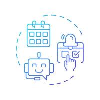 Schedule appointments blue gradient concept icon. Planning visit to doctor. Healthcare chatbot use case. Round shape line illustration. Abstract idea. Graphic design. Easy to use in booklet vector