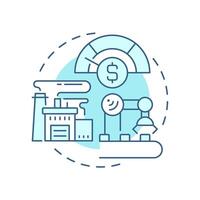Cost leadership soft blue concept icon. Competitive advantage performance. Business financial strategy. Round shape line illustration. Abstract idea. Graphic design. Easy to use in brochure vector
