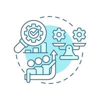 Internal benchmarking soft blue concept icon. Identify best practices. Business processes comparison. Round shape line illustration. Abstract idea. Graphic design. Easy to use in article vector