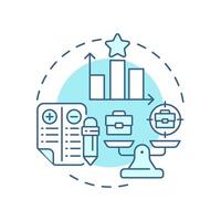Competitive benchmarking soft blue concept icon. Company performance. Business processes analytics. Round shape line illustration. Abstract idea. Graphic design. Easy to use in brochure vector