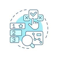 Performance benchmarking soft blue concept icon. Productivity compare. Business processes analytics. Round shape line illustration. Abstract idea. Graphic design. Easy to use in brochure vector