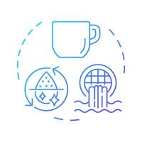 Potable water reuse blue gradient concept icon. Advanced treatment of wastewater. Drinking standards providing. Round shape line illustration. Abstract idea. Graphic design. Easy to use in booklet vector
