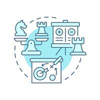 Strategic benchmarking multi color concept icon. Improving company positions. Business processes analytics. Round shape line illustration. Abstract idea. Graphic design. Easy to use in article vector