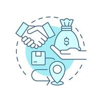 Supplier power soft blue concept icon. Influence price and terms of services providing. Porter 5 forces. Round shape line illustration. Abstract idea. Graphic design. Easy to use in brochure vector