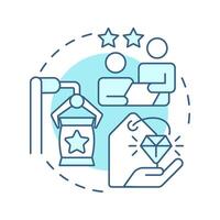Differentiation soft blue concept icon. Unique products and services. Competitive advantage of business. Round shape line illustration. Abstract idea. Graphic design. Easy to use in article vector