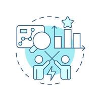 Competitive rivals soft blue concept icon. Intensity of competition within industry. Porter 5 forces. Round shape line illustration. Abstract idea. Graphic design. Easy to use in brochure vector