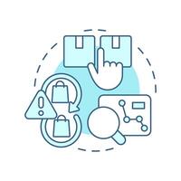 Threat of substitutes soft blue concept icon. Customers switching to alternative products. Porter 5 forces. Round shape line illustration. Abstract idea. Graphic design. Easy to use in brochure vector