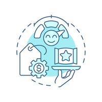 Customer power soft blue concept icon. Clients influence on prices and market processes. Porter 5 forces. Round shape line illustration. Abstract idea. Graphic design. Easy to use in article vector