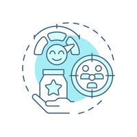 Differentiation focus soft blue concept icon. Unique needs and preferences. Business competitive advantage. Round shape line illustration. Abstract idea. Graphic design. Easy to use in article vector