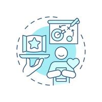 Defensive strategy soft blue concept icon. Offering high quality products. Competitive business management. Round shape line illustration. Abstract idea. Graphic design. Easy to use in article vector