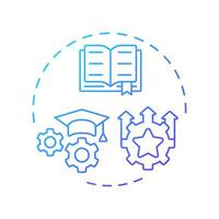 Learning and development blue gradient concept icon. Training programs. Human resource management system. Round shape line illustration. Abstract idea. Graphic design. Easy to use in brochure vector