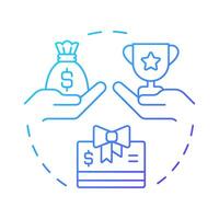 Compensation management blue gradient concept icon. Strategy of employee reward implementation. Corporate HR. Round shape line illustration. Abstract idea. Graphic design. Easy to use in presentation vector