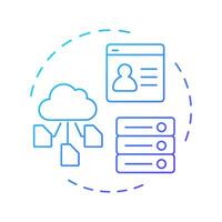 Employee data management blue gradient concept icon. Database storage. Human resource information system. Round shape line illustration. Abstract idea. Graphic design. Easy to use in presentation vector