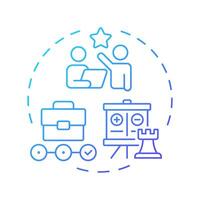 Succession planning blue gradient concept icon. Developing employees potential. Human resource management system. Round shape line illustration. Abstract idea. Graphic design. Easy to use in brochure vector