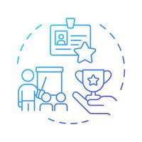 Talent management blue gradient concept icon. Skilled and motivated workforce attraction. HR process. Round shape line illustration. Abstract idea. Graphic design. Easy to use in brochure vector