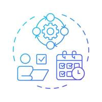 Employee lifecycle blue gradient concept icon. From initial recruitment to departure stages. HR process. Round shape line illustration. Abstract idea. Graphic design. Easy to use in presentation vector