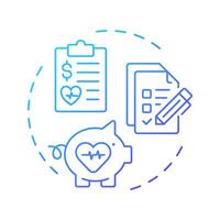 Benefits administration blue gradient concept icon. Employees insurance. Human resource information system. Round shape line illustration. Abstract idea. Graphic design. Easy to use in brochure vector