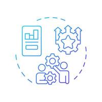 Employee performance management blue gradient concept icon. Improving workers productivity. HR process. Round shape line illustration. Abstract idea. Graphic design. Easy to use in brochure vector