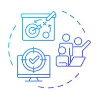 Strategic HR blue gradient concept icon. Effective company workforce management. HR process integration. Round shape line illustration. Abstract idea. Graphic design. Easy to use in presentation vector