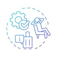 Leave management blue gradient concept icon. Handling employee requests administration. Operational HR. Round shape line illustration. Abstract idea. Graphic design. Easy to use in presentation vector