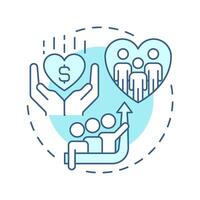 No poverty soft blue concept icon. Social equality. Economic growth, finance. Round shape line illustration. Abstract idea. Graphic design. Easy to use in infographic, presentation vector