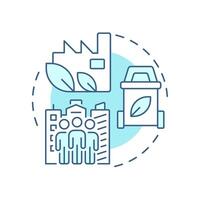 Sustainable cities and communities soft blue concept icon. Green buildings, ecology. Round shape line illustration. Abstract idea. Graphic design. Easy to use in infographic, presentation vector