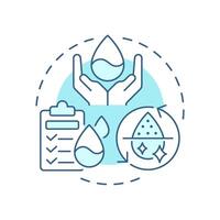 Clean water and sanitation soft blue concept icon. Regulatory compliance, checklist. Round shape line illustration. Abstract idea. Graphic design. Easy to use in infographic, presentation vector