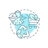 Responsible consumption and production soft blue concept icon. Ecology preservation, recycling. Round shape line illustration. Abstract idea. Graphic design. Easy to use in infographic vector