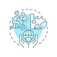 Climate action soft blue concept icon. Green production, forestation. Ecology preservation. Round shape line illustration. Abstract idea. Graphic design. Easy to use in infographic, presentation vector