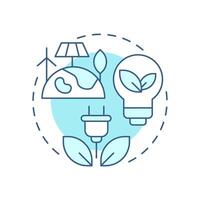 Affordable and clean energy soft blue concept icon. Green power, electricity. Round shape line illustration. Abstract idea. Graphic design. Easy to use in infographic, presentation vector