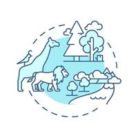 Life on land soft blue concept icon. Forest animals, ecology. Mammals, wildlife. Round shape line illustration. Abstract idea. Graphic design. Easy to use in infographic, presentation vector
