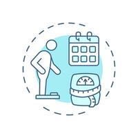 Weight history soft blue concept icon. Fat measurement, scales. Obesity management, control. Round shape line illustration. Abstract idea. Graphic design. Easy to use in infographic, presentation vector