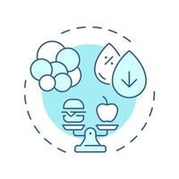 Cholesterol soft blue concept icon. Meal control, food weight. Molecules, biochemistry. Round shape line illustration. Abstract idea. Graphic design. Easy to use in infographic, presentation vector