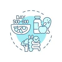 Calorie quality soft blue concept icon. Nutrition management, food organization. Round shape line illustration. Abstract idea. Graphic design. Easy to use in infographic, presentation vector