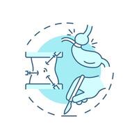 Bariatric surgery soft blue concept icon. Medical operation, anatomy. Obesity management. Round shape line illustration. Abstract idea. Graphic design. Easy to use in infographic, presentation vector