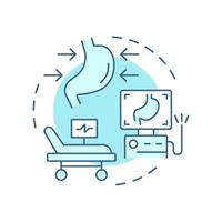Endoscopic management soft blue concept icon. Medical diagnostic, analysis. Treatment, therapy. Round shape line illustration. Abstract idea. Graphic design. Easy to use in infographic, presentation vector
