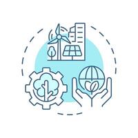 Environmental sustainability soft blue concept icon. Green energy, ecology preservation. Round shape line illustration. Abstract idea. Graphic design. Easy to use in infographic, presentation vector