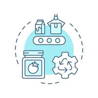 Food processing soft blue concept icon. Production technology, tools. Packaging, reusing. Round shape line illustration. Abstract idea. Graphic design. Easy to use in infographic, presentation vector